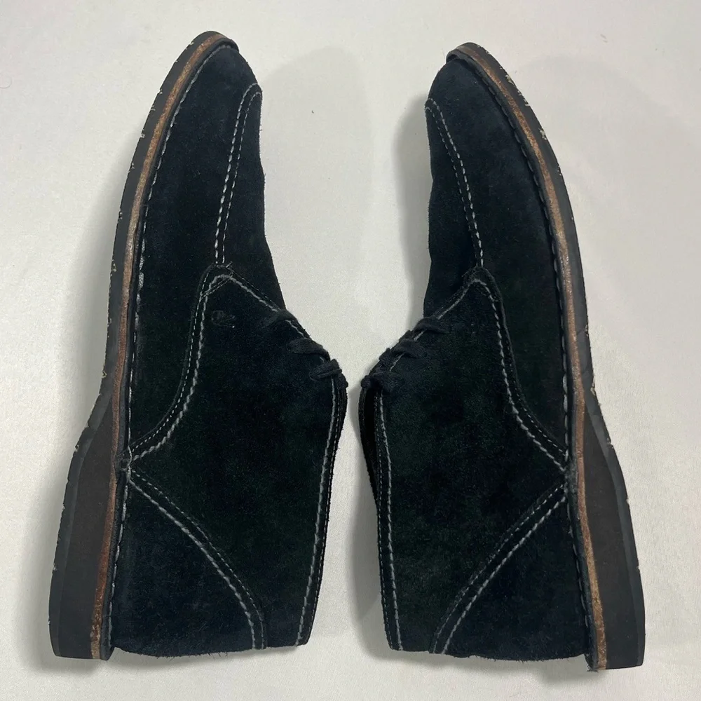 John Varvatos Chukka Boots Midnight Black Suede Lace-Up Size 12